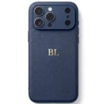 BHcase Camera Leather Monogram Navy Blue Kryt iPhone 17 Pro Max