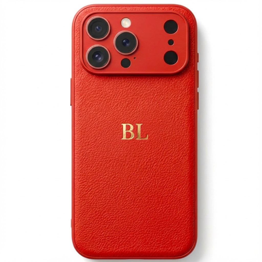 BHcase Camera Leather Monogram Red Kryt iPhone 17 Pro