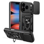 Hybrid Armor Camshield With Stand And Camera Cover Black Kryt iPhone 17 Pro
