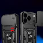 Hybrid Armor Camshield With Stand And Camera Cover Black Kryt iPhone 17 Pro