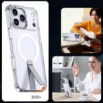 Hybrid Armor X With Stand , Compatible With MagSafe Transparent Kryt iPhone 17 Pro