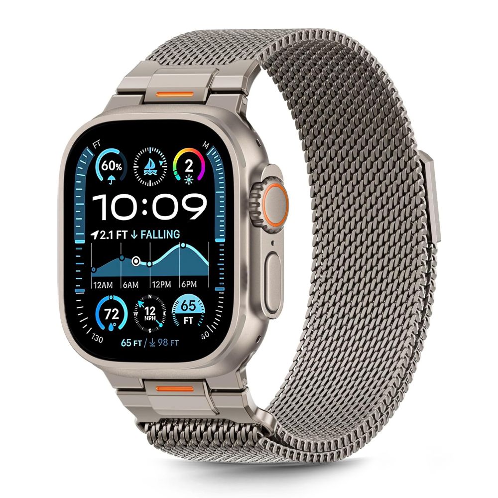 Řemínek Tech-Protect Milano Vanguard Apple Watch SE / 11 / 10 / 9 / 8 / 7 / 6 / 5 / 4 / 3 / Ultra 1 / 2 / 3 ( 44 / 45 / 46 / 49 mm ) Titanium