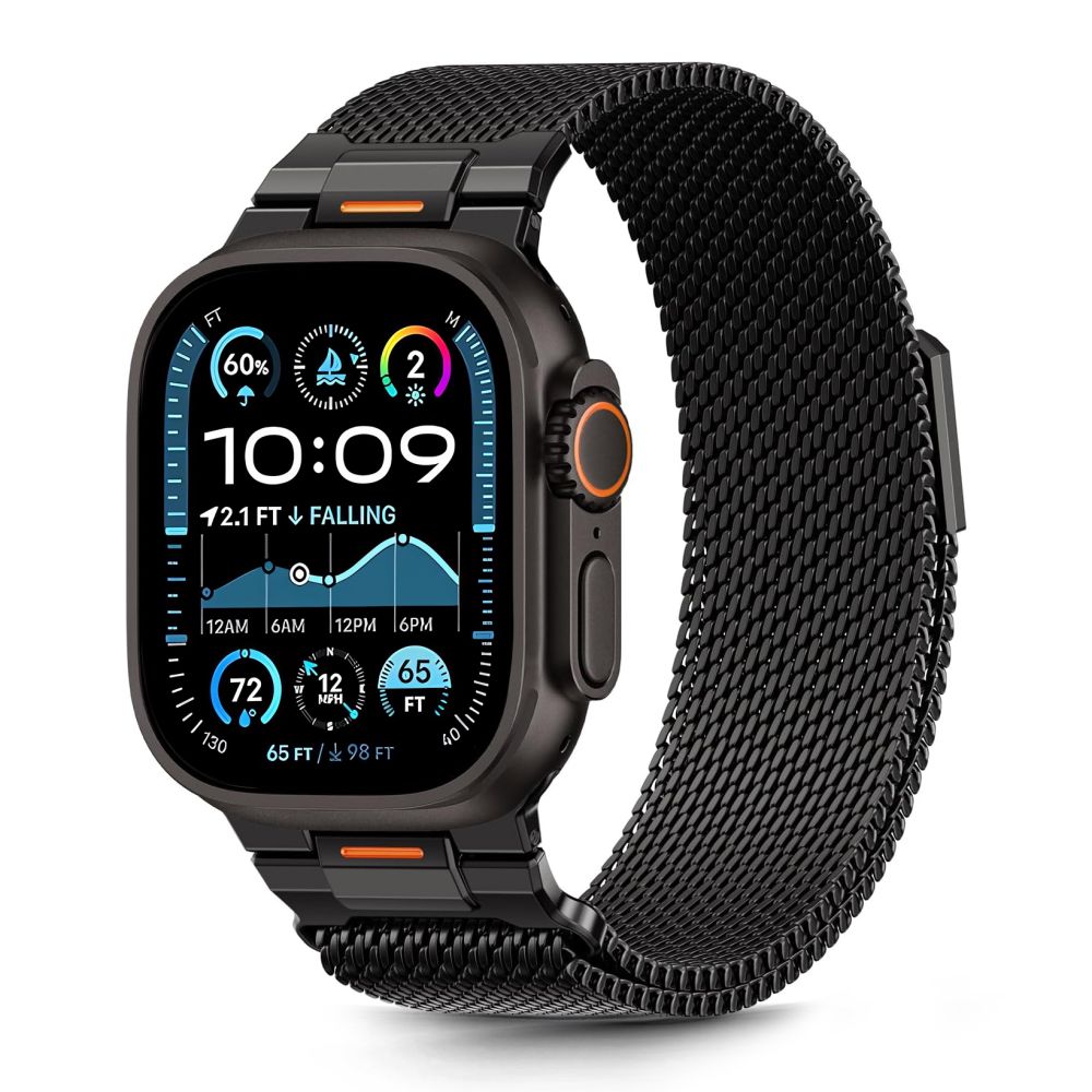 Řemínek Tech-Protect Milano Vanguard Apple Watch SE / 11 / 10 / 9 / 8 / 7 / 6 / 5 / 4 / 3 / Ultra 1 / 2 / 3 ( 44 / 45 / 46 / 49 mm ) Black
