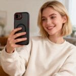 Tech-Protect Magcam MagSafe iPhone 16e / 17 e Matte Black / Red Kryt