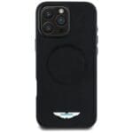 Aston Martin HC FW Logo MagSafe czarny Kryt iPhone 16 Pro