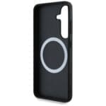 BMW Leather Tricolor Stripe MagSafe Black Kryt Samsung Galaxy S25 Plus