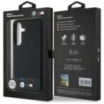 BMW Leather Tricolor Stripe MagSafe Black Kryt Samsung Galaxy S25 Plus
