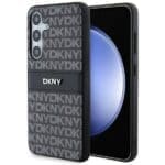DKNY DKHCMPRTHSLK S926 Black Hardcase Leather Mono Stripe & Metal Logo Kryt Samsung Galaxy S24 Plus