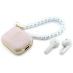 Earphones TWS Guess Pearl Strap Pink