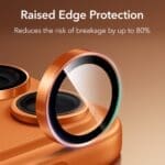 ESR Armorite Camera Protector Orange iPhone 14 Pro/14 Pro Max/15 Pro/15 Pro Max/16 Pro/16 Pro Max/17 Pro/17 Pro Max