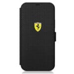 Ferrari FESPEFLBKP12MBK Black Book On Track Perforated Kryt iPhone 12/12 Pro