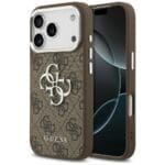 Guess 4G Big 4G Classic Logo Brown Silver Kryt iPhone 17 Pro