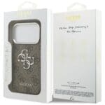 Guess 4G Big 4G Classic Logo Brown Silver Kryt iPhone 17 Pro