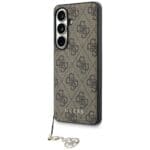 Guess 4G Classic Logo Charm MagSafe Brown Kryt Samsung Galaxy S26