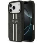 Guess 4G Printed Stripes MagSafe Black Kryt iPhone 17 Pro