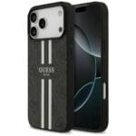 Guess 4G Printed Stripes MagSafe Black Kryt iPhone 17 Pro Max