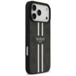Guess 4G Printed Stripes MagSafe Black Kryt iPhone 17 Pro Max