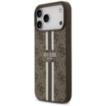 Guess 4G Printed Stripes MagSafe Brown Kryt iPhone 17 Pro Max
