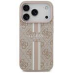 Guess 4G Printed Stripes MagSafe Pink Kryt iPhone 17 Pro