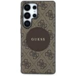Guess 4G Round Patch Classic Logo MagSafe to Brown Kryt Samsung Galaxy S25 Ultra