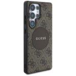 Guess 4G Round Patch Classic Logo MagSafe to Brown Kryt Samsung Galaxy S25 Ultra