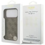 Guess 4G Small Classic Logo MagSafe Brown Kryt iPhone 17 Pro Max