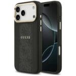 Guess 4G Stripe MagSafe Black Kryt iPhone 17 Pro Max