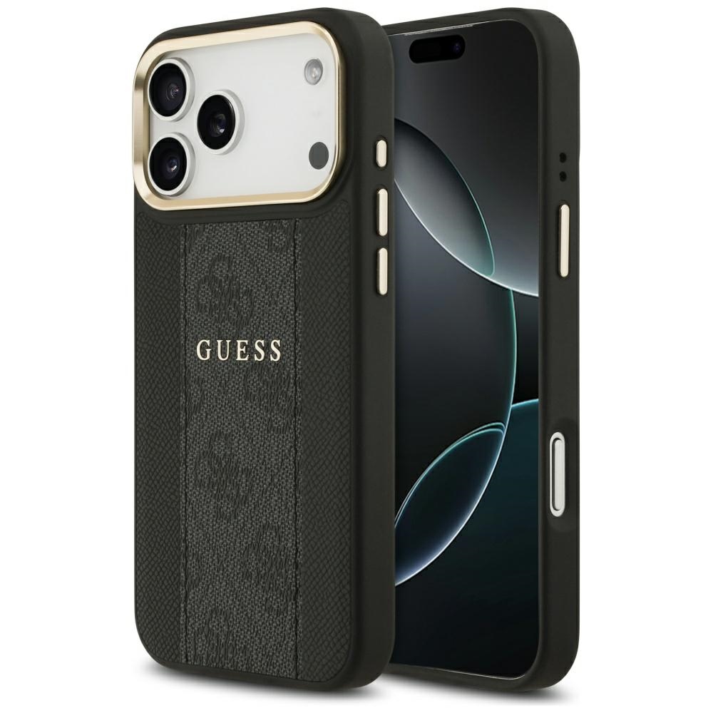 Guess 4G Stripe MagSafe Black Kryt iPhone 17 Pro Max