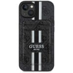 Guess 4G Stripes with wallet MagSafe Black Kryt iPhone 15
