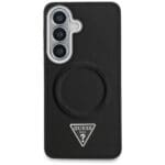 Guess Embossed Ring Triangle Logo MagSafe Black Kryt Samsung Galaxy S26
