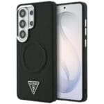 Guess Embossed Ring Triangle Logo MagSafe Black Kryt Samsung Galaxy S26 Ultra