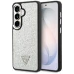 Guess Fixed Glitter Triangle MagSafe Plus Silver Kryt Samsung Galaxy S26