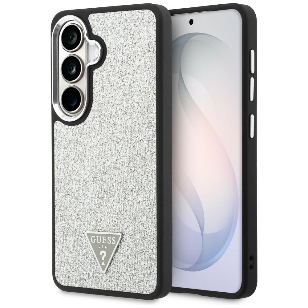 Guess Fixed Glitter Triangle MagSafe Silver Kryt Samsung Galaxy S26