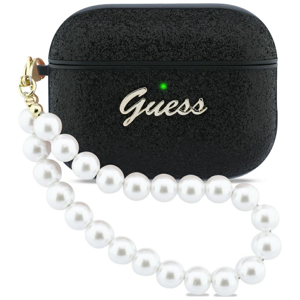Guess Glitter Pearl Strap Black Kryt AirPods Pro