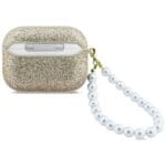 Guess Glitter Pearl Strap Gold Kryt AirPods Pro
