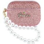 Guess Glitter Pearl Strap Pink Kryt AirPods Pro