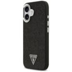 Guess Glitter Triangle Logo MagSafe Black Kryt iPhone 17