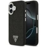 Guess Glitter Triangle Logo MagSafe Black Kryt iPhone 17