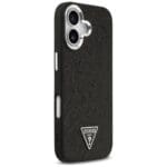 Guess Glitter Triangle Logo MagSafe Black Kryt iPhone 17