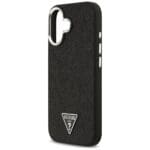 Guess Glitter Triangle Logo MagSafe Black Kryt iPhone 17