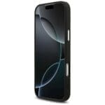 Guess Glitter Triangle Logo MagSafe Black Kryt iPhone 17 Pro Max