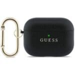 Guess Grained Classic Logo Hook Black Kryt AirPods Pro