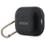 Guess Grained Classic Logo Hook Black Kryt AirPods Pro