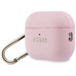 Guess Grained Classic Logo Hook Pink Kryt AirPods Pro