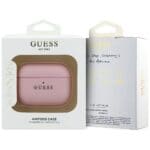 Guess Grained Classic Logo Hook Pink Kryt AirPods Pro