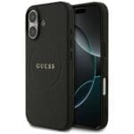 Guess Grained Ring MagSafe Black Kryt iPhone 17