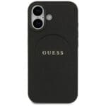 Guess Grained Ring MagSafe Black Kryt iPhone 17