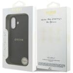 Guess Grained Ring MagSafe Black Kryt iPhone 17