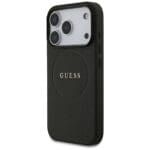 Guess Grained Ring MagSafe Black Kryt iPhone 17 Pro