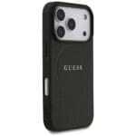Guess Grained Ring MagSafe Black Kryt iPhone 17 Pro